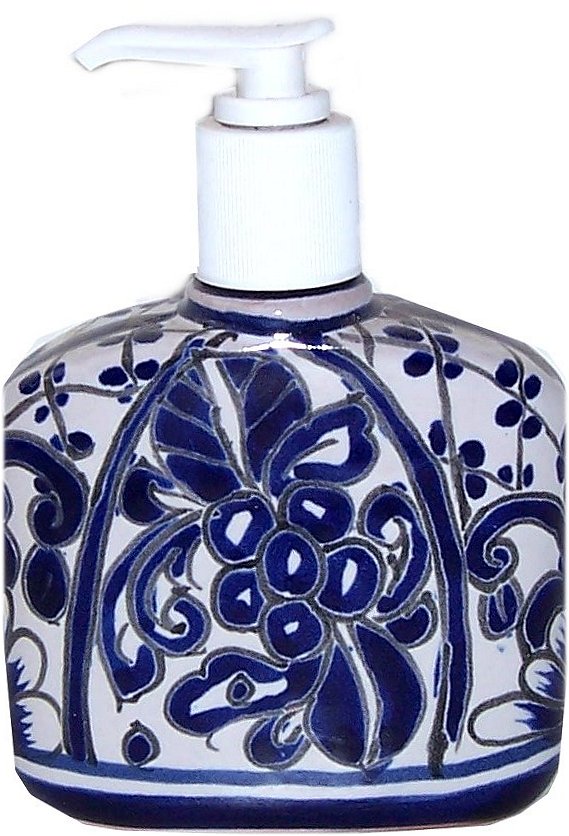 Traditional Blue/White Talavera Soap Container