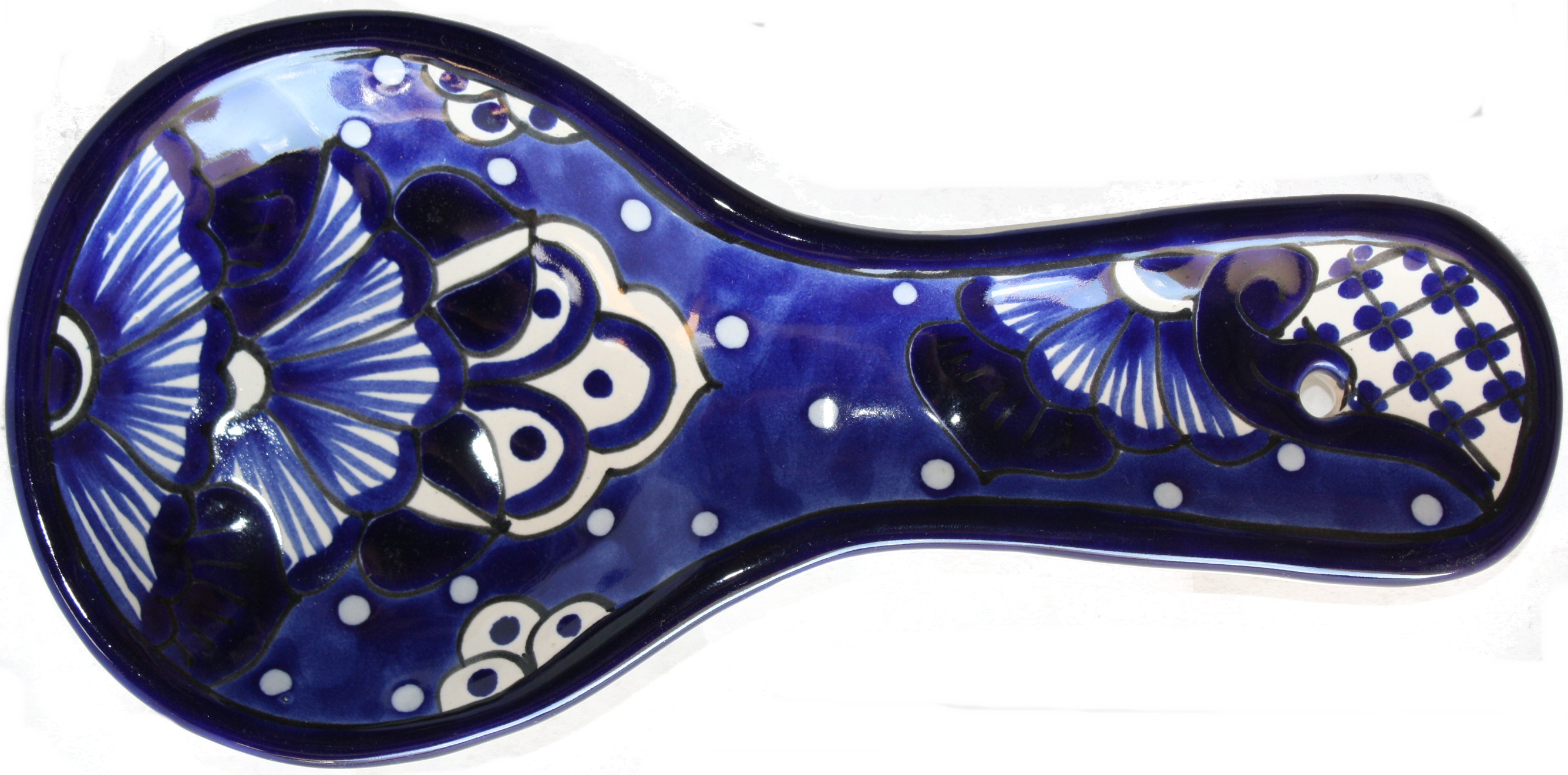 TalaMex Blue Talavera Ceramic Spoon Rest