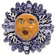 Blue/White Small Talavera Ceramic Sun Face