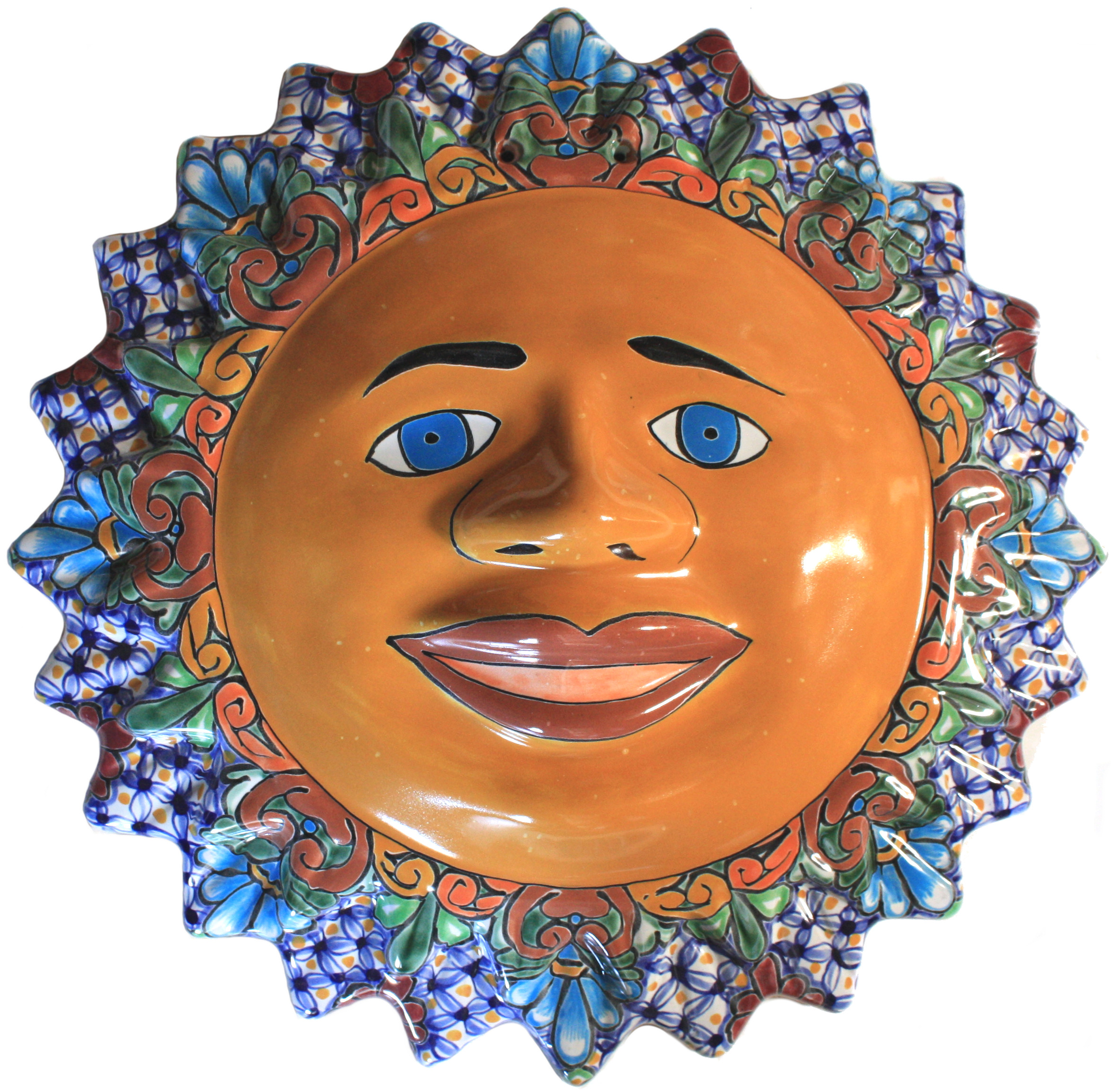 TalaMex Big Multicolor Talavera Ceramic Sun Face