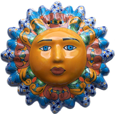 Multicolor Talavera Ceramic Sun Face Details