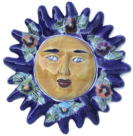 Flowers Talavera Ceramic Sun Face