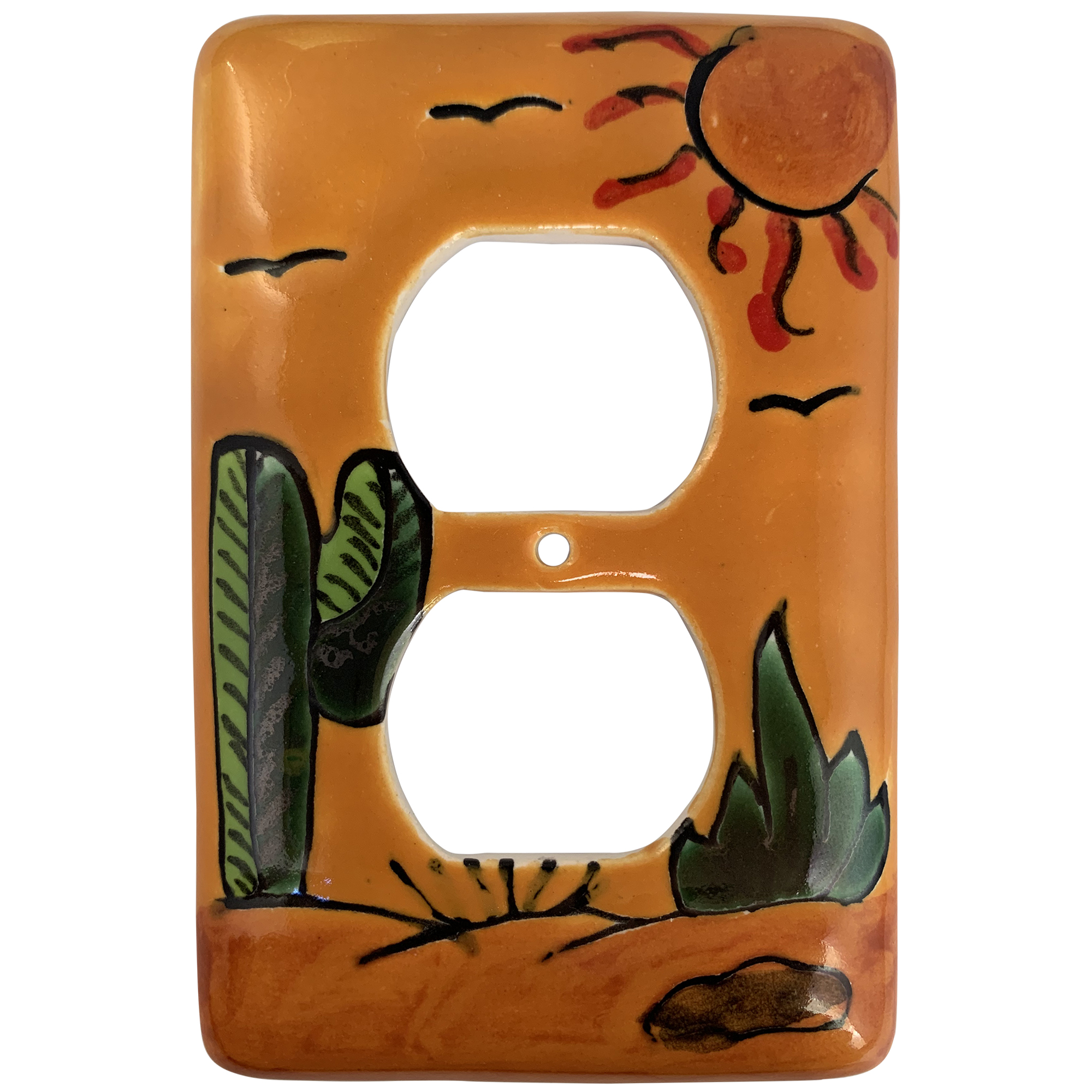 TalaMex Desert Outlet Mexican Talavera Ceramic Switch Plate