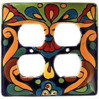 Rainbow Talavera Double Outlet Switch Plate