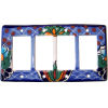 Blue Mesh Talavera Quadruple Decora Switch Plate