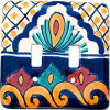 Greca Talavera Ceramic Double Toggle Switch Plate