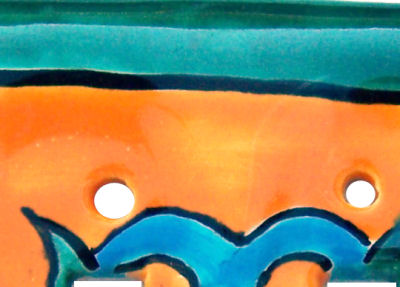 TalaMex Liz Double Toggle Mexican Talavera Ceramic Switch Plate Close-Up