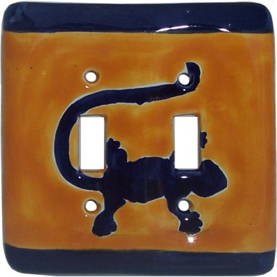 Double Toggle Gecko Talavera Ceramic Switch Plate