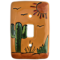 TalaMex Desert Single Toggle Mexican Talavera Ceramic Switch Plate
