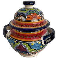 TalaMex Cuautla Handmade Multicolor Mexican Talavera Sugar Jar