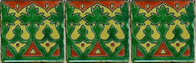 Alhambra Forest Talavera Mexican Tile Close-Up