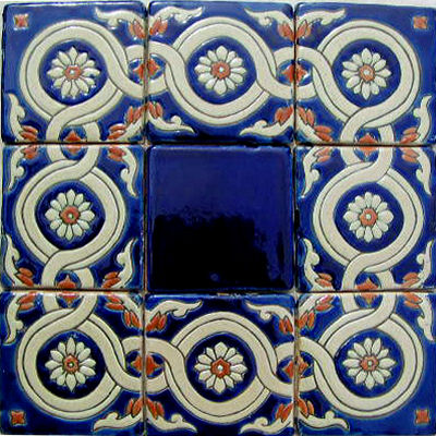Alhambra Atenas 4B Talavera Mexican Tile Details
