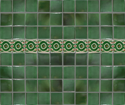 Green Alhambra Talavera Mexican Tile Details
