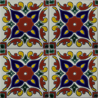 Alhambra Martino Talavera Mexican Tile Close-Up
