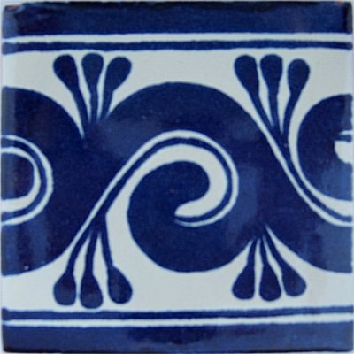 Caracol azul Talavera Mexican Tile