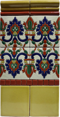 Alhambra Terracota Talavera Mexican Tile Close-Up