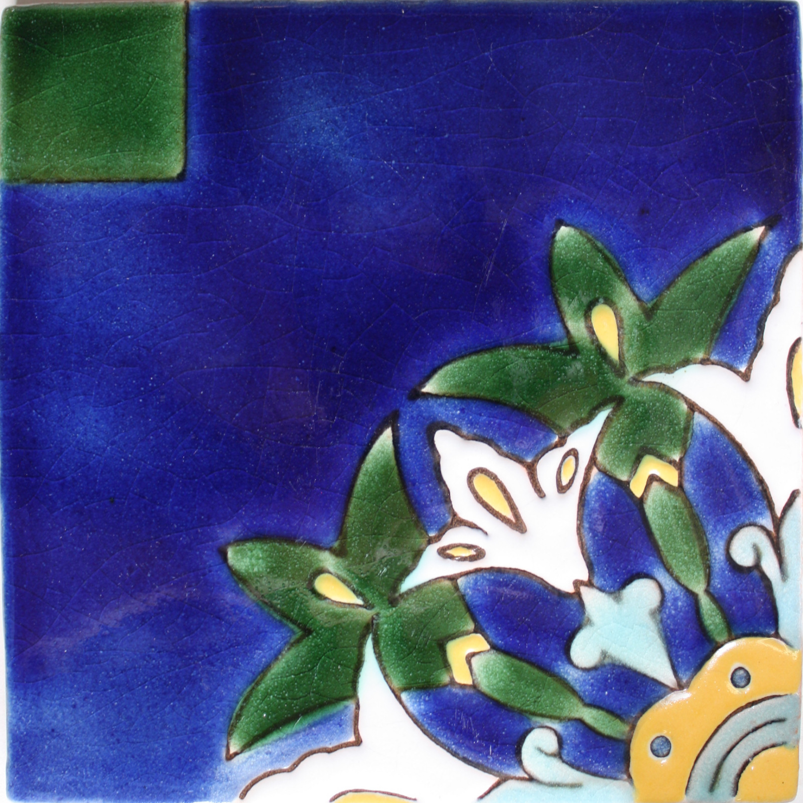Alhambra Blue Lily Talavera Mexican Tile