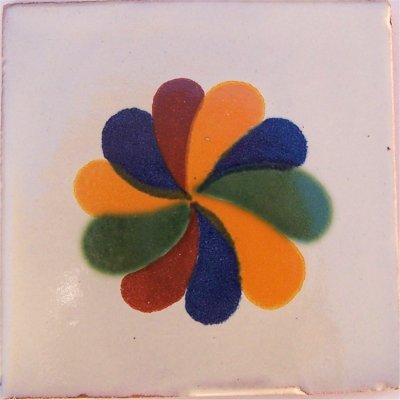 Colorful Spiral Talavera Mexican Tile