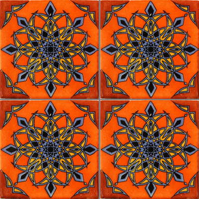TalaMex Quiroga Talavera Mexican Tile Close-Up