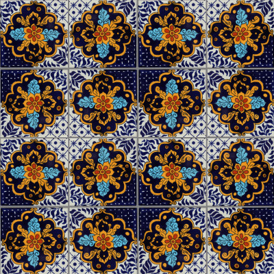 TalaMex Cajeme Talavera Mexican Tile Close-Up