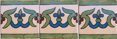 TalaMex White Liz Flower Talavera Mexican Tile Close-Up