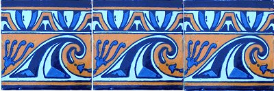 TalaMex Waves Talavera Mexican Tile Close-Up