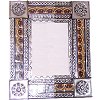 TalaMex Small Silver Greca C Mexican Tile Mirror