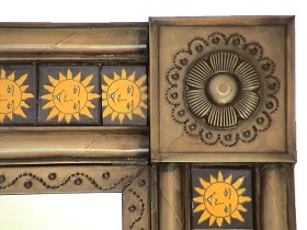 Sun Brown Tin Mirror Details