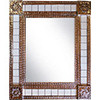 TalaMex Medium Silver Pure White Tile Mexican Mirror