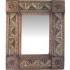 TalaMex Small Brown Morelia Tile Talavera Tin Mirror