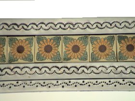 Sunflower Talavera Tin Mirror Details