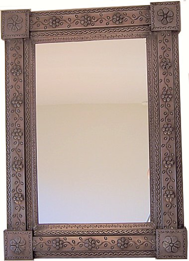 Brown Bower Talavera Tin Mirror