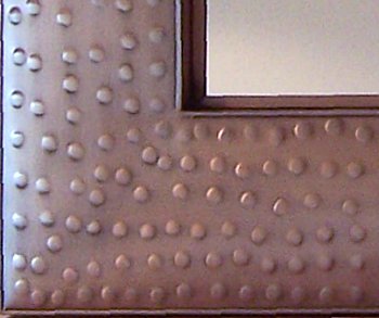 Antique Spotted Tin Mirror Close-Up