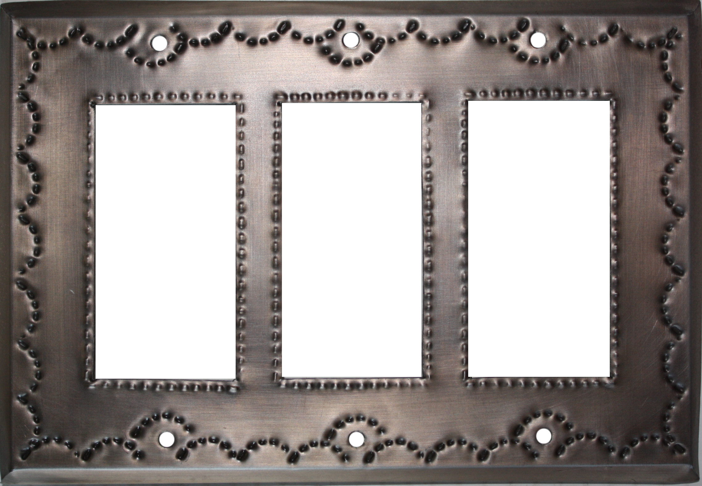 Triple Decora GFI Antique Tin Switchplate