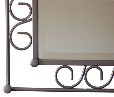 Hoop Beveled II Wrought Iron Mirror Close-Up