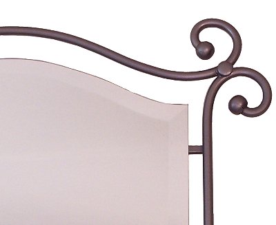 Suspended Beveled Wrought Iron Mirror Close-Up