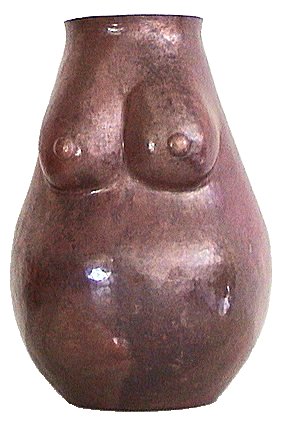 Folk Art Mid-size Copper Nude Pregnant Woman