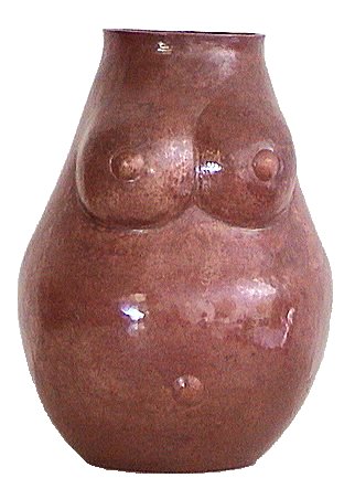 Folk Art Small Pregnant Woman Copper Nude