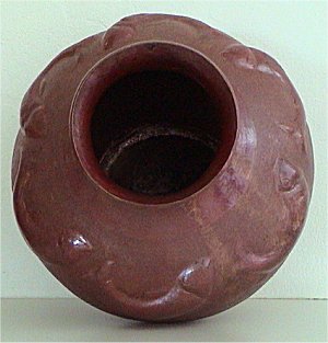 Arts & Crafts Fish Copper Vase Details