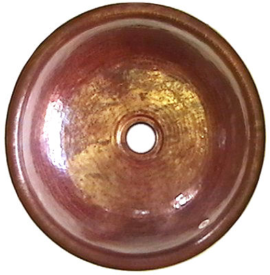 Hammered Round Natural Bathroom Copper Sink Details