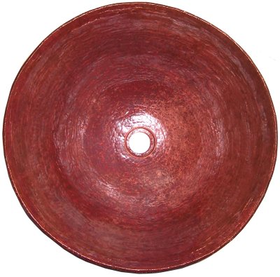 Natural Hammered Round Bathroom Copper Vessel Details