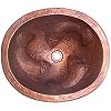 Embossed Fish Hammered Oval Bathroom Copper Sink