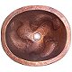 Embossed Fish Hammered Oval Bathroom Copper Sink