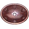 Hammered Oval Grapes Bathroom Copper Sink