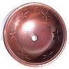 Hammered Round Stars Bathroom Copper Sink