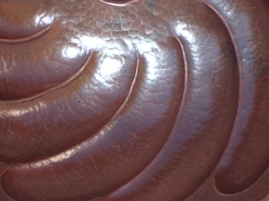 Hammered Round Twister Bathroom Copper Sink Close-Up