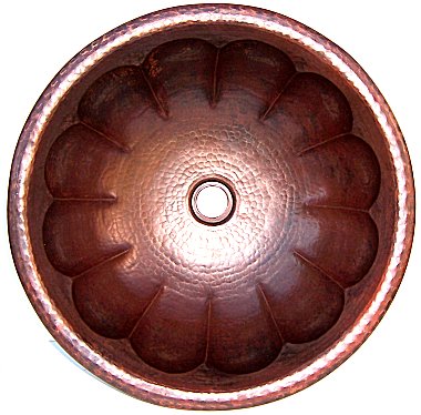 Hammered Round Shell Bathroom Copper Sink
