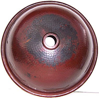 Hammered Round Fish Bathroom Copper Sink Details