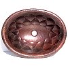 Hammered Oval Drops Bathroom Copper Sink