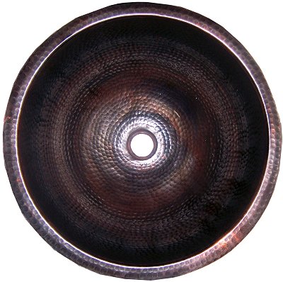 Undermount Hammered Round Bathroom Copper Sink